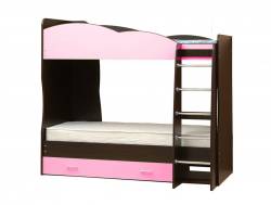 Кровать детская двухъярусная Юниор 2.1 светло-розовый