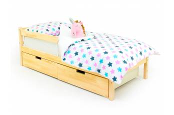 Кровать Svogen classic с ящиками и бортиком натура без покрытия