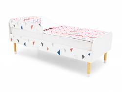 Кровать Stumpa Классика с бортиком рисунок Треугольники желтый, синий, розовый