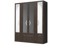 Шкаф 4-х дверный для платья и белья с выдвижными ящиками Ева-11
