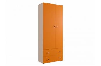 Шкаф ДМ 800 с 2 ящиками дуб млечный-оранж