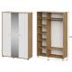 Шкаф четырехстворчатый Милан Дуб Золотой/Белый Матовый