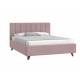 Кровать Оливия с ПМ 1600х2000 мм микровелюр розовый