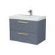Тумба Кристалл 70 подвесная 2 ящика ручка дуб, раковина Комфорт 80 шато азур