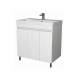 Тумба Куба Риф 80 напольная 3 двери белый раковина Комфорт 80