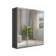 Шкаф-купе Прайм 3-х дверный 2100 три зеркала Серый Диамант