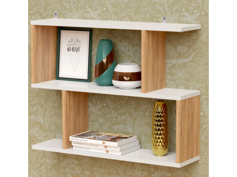 Полка Д-2 Белый-дуб крафт золотой