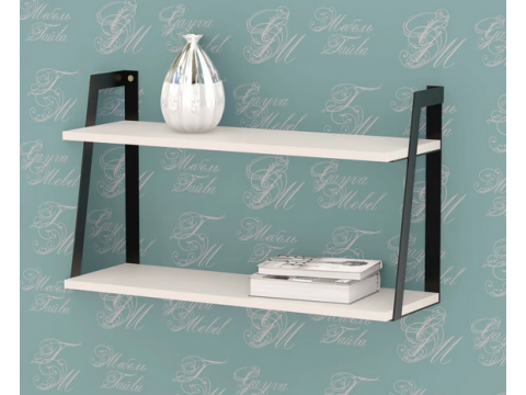 Полка металлическая ЛОФТ-2 Белый/черный матовый