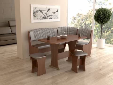 Кухонный угол Ника 6 Лайт Тип 3 Орех Коричневый техно