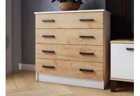 Комод КМ-2 белый/дуб крафт золотой