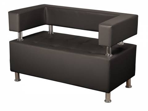 Диван двухместный Райли Кожзам Черный