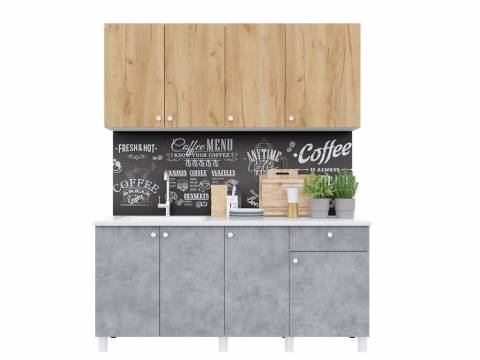 Кухонный гарнитур Point 1700 Дуб золото/Бетон