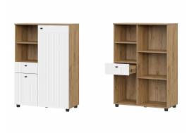 Тумба многофункциональная Милан Дуб Золотой/Белый матовый