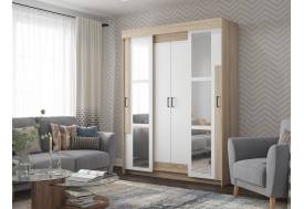 Шкаф-купе Victor с зеркалами Сонома-Белый