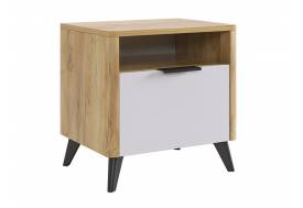 Тумба прикроватная Адам дуб крафт золотой/белое дерево