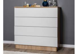 Комод Mamamia 4 ящика Т 09-8-4 Дуб сонома-Белый