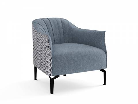 Кресло Мускат велюр киото уголь/шенилл домино сильвер