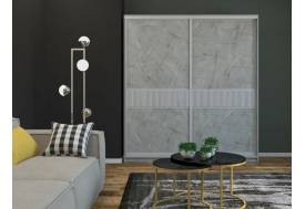 Шкаф-купе Ксения 1200 узкая рельефная вставка МДФ Каспий светлый