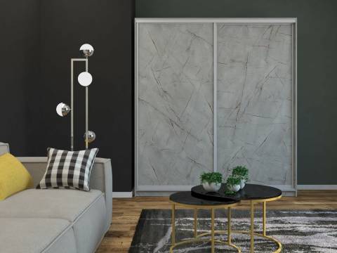 Шкаф-купе Юлия 2000 ЛДСП/ЛДСП Каспий светлый