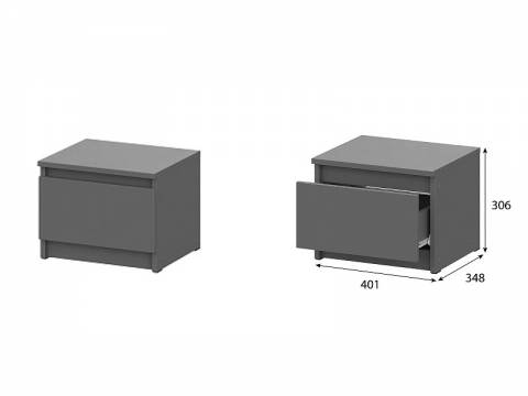 Тумба прикроватная Денвер Графит серый