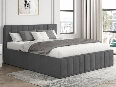 Кровать 1600 Лана графит велюр