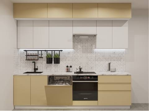 Кухонный гарнитур арт 46 Лайн Стамбул Тальк 2800 мм