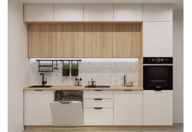 Кухонный гарнитур арт 18 Фаска Тальк Дуб сонома 3000 мм