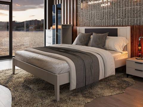 Кровать Бетти 1400 Белый/Велюр тёмный