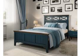 Кровать Грация-5 1600 Сапфировый с карнизом Дуб коньяк