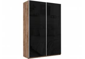 Шкаф-купе Прайм 2-х дверный 1600 Стекло Черное Крафт табачный