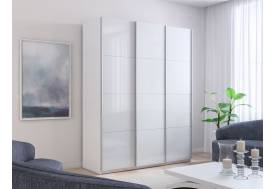 Шкаф-купе Прайм 3-х дверный 1800 три стекла белые Белый Снег