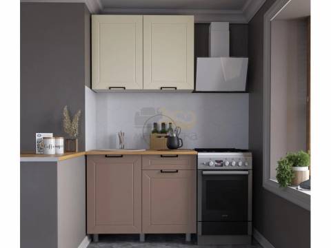 Кухня Ривьера 1000 МДФ Карбон Брюле/Карбон Латте без столешницы