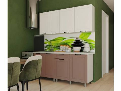 Кухня Ривьера 1800 МДФ Карбон Брюле/Карбон Латте без столешницы