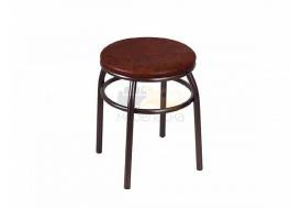 Табурет круглый Эконом 22 Б с кольцом шоколадный/медный антик