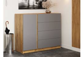 Комод КМ-001 Бостон ЛДСП дуб крафт золотой-серый шифер