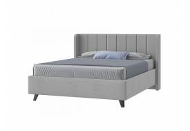 Кровать Виола с ПМ 1400х2000 мм микровелюр светло-серый
