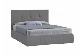 Кровать Твист с ПМ 1400х2000 мм микровелюр серый