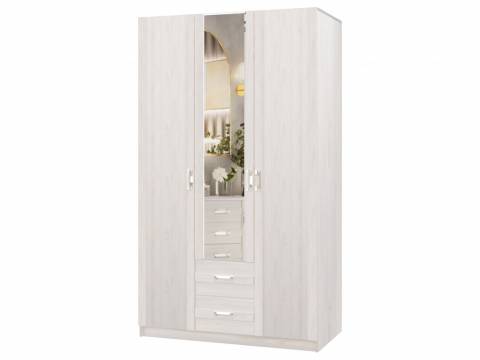 Шкаф ПШ-1 1500 с зеркалом Сабрина-2 Ясень анкор светлый