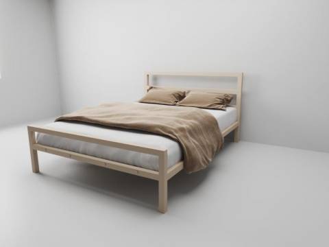 Кровать металлическая Комфорт 800 бежевая