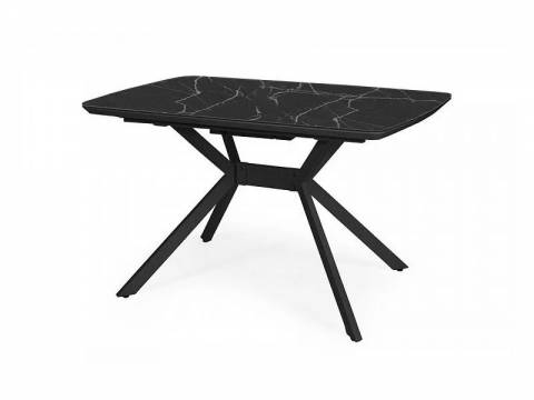 Стол раздвижной Олимп 1600 мм мрамор черный/черный муар