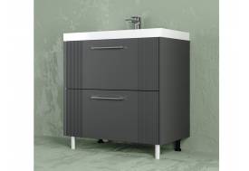 Тумба Альба 70 напольная 2 ящика Слим 70 антрацит