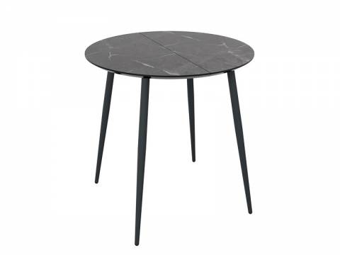 Стол раздвижной Орфей.4 пластик мрамор анкара, черный ral 9005 -комплект ног №4