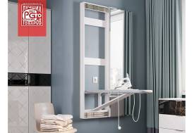 Гладильная доска Смарт купе с зеркалом белая