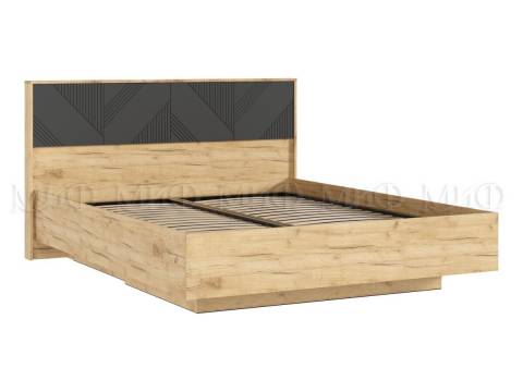 Кровать парящая 1600 Ирис (ортопед металл) Браш Графит/Дуб Крафт