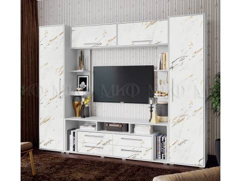 Гостиная Гармония Мрамор Золото, Белый