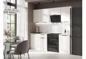 Кухня Николь 2100 мм Холст белый