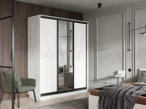 Шкаф-купе Тринити NEW (1800) одно зеркало Дуб Крафт Белый