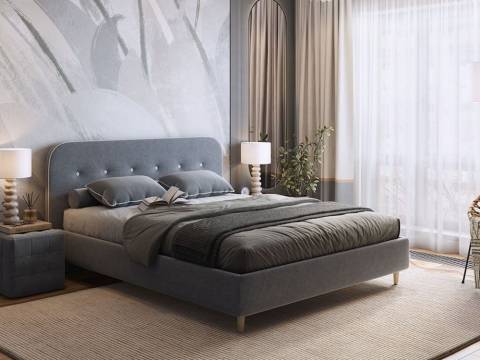 Кровать 1800 Лео графит