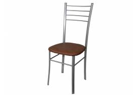 Стул Лайт ДХ-5 на серебряном каркасе обивка коричневый