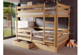 Двухъярусная кровать без крыши без покраски 80х190 см с ящиками